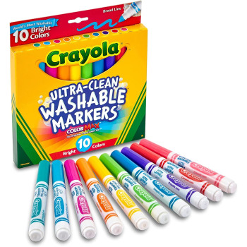 Crayola 10Ct Ultra Clean Washable Bold,Broad Line,Cmax Mkr