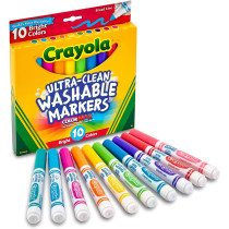 Crayola 10Ct Ultra Clean Washable Bold,Broad Line,Cmax Mkr