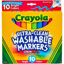 Crayola 10Ct Ultra Clean Washable Bold,Broad Line,Cmax Mkr