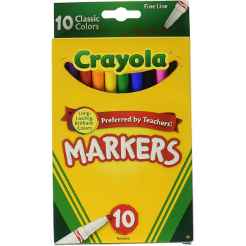 Crayola 10 Classic Fine Line Color Max Markers