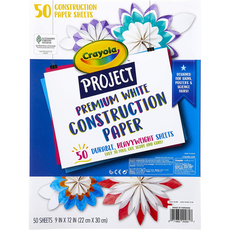 Crayola Project 50 Ct. Premium White Construction Paper