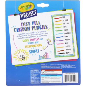 Crayola 12Ct Easy Peel Crayon Pencils