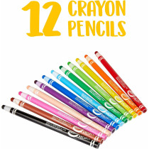 Crayola 12Ct Easy Peel Crayon Pencils