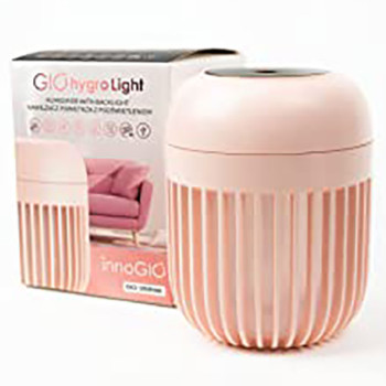 Innogio Hygro Ultrasonic Air Humidifier With Night Light 8H Battery Life Pink