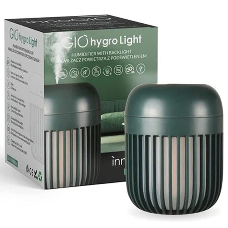 Innogio Hygro Ultrasonic Air Humidifier With Night Light 8H Battery Life Green