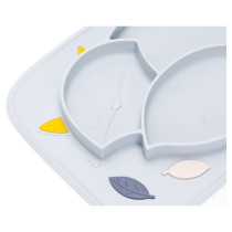 Innogio Fox Toddler Plate For Baby Dishwasher Safe Blue