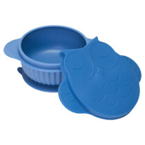 Innogio Owl Infant And Toddler Bowl With Lid Dishwasher And Microwave Safe Blue