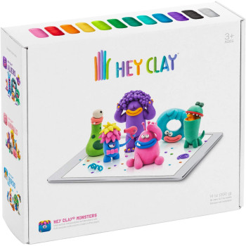 Hey Clay Monsters Colorful Kids Modeling Air Dry Clay 18 Cans With Fun Interactive App