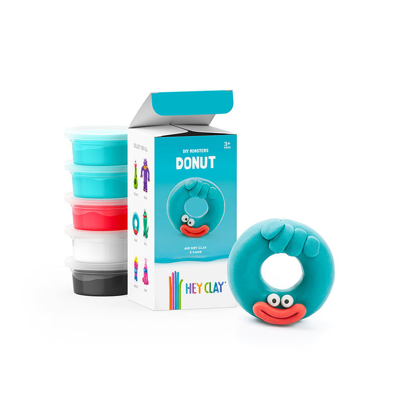 Hey Clay Donut Colorful Kids Modeling Airdry Clay 5 Cans