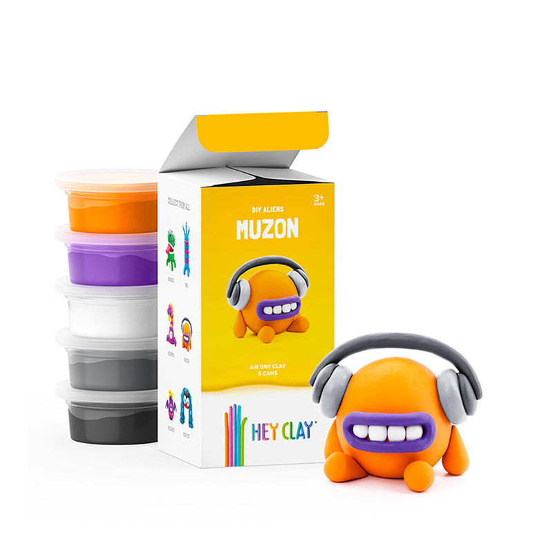 Hey Clay Muzon Colorful Kids Modeling Airdry Clay 5 Cans