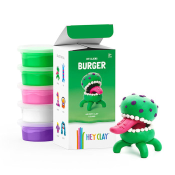 Hey Clay Burger Colorful Kids Modeling Airdry Clay 5 Cans