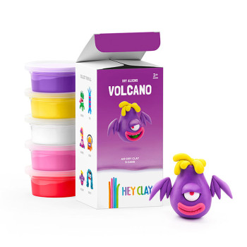 Hey Clay Volcano Colorful Kids Modeling Airdry Clay 5 Cans