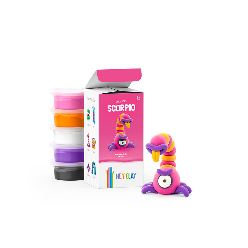 Hey Clay Scorpio Colorful Kids Modeling Air Dry Clay 5 Cans