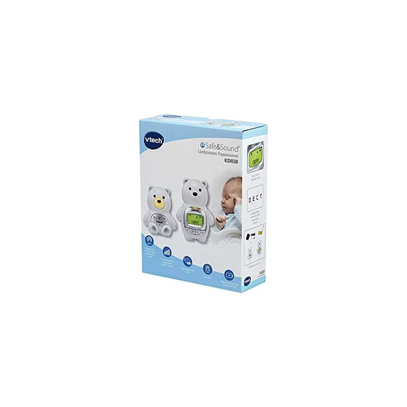 Vtech Baby Bear Digital Audio Monitor With Up To 1000 Ft Indicator Night Light Loop And Parent Unit Whit
