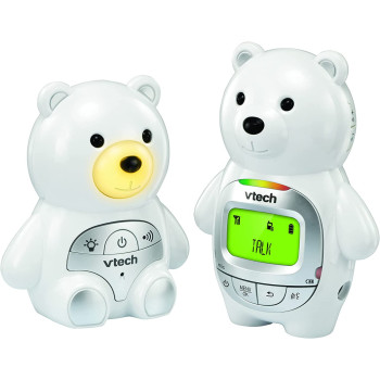 Vtech Baby Bear Digital Audio Monitor With Up To 1000 Ft Indicator Night Light Loop And Parent Unit Whit