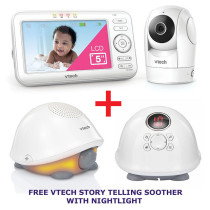 Vtech 5 Digital Video Baby Monitor With Pan And Tilt Camera Plus Free Tommy The Turtle Storytelling Soother