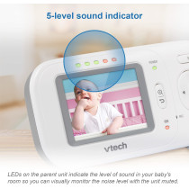 Vtech Vm320 Video Baby Monitor Invisible Night Vision Soothing Sounds 2Way2.4 Color Lcd Screen Smart Choice Product