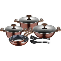 Bergner Blaze 10 Pcs Cookware Set, Forged Aluminum, Induction Base, Copper Colour