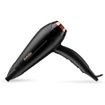 Babyliss Hair Dryer Dc Motor, 2200W 3 Heat 2 Speed Cool Shot Slim Concentrator Nozzle, Ionic , Lightweight , Gold Black, Small, Portable With Diffuser