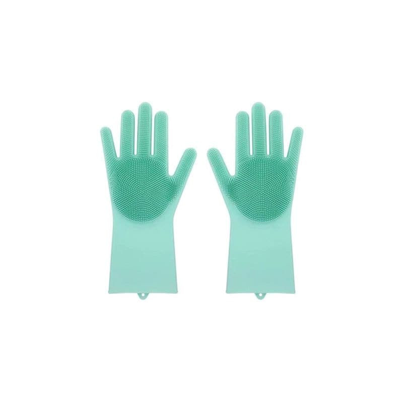 Generic Silicone Dish Washing Scrubber Gloves Rose