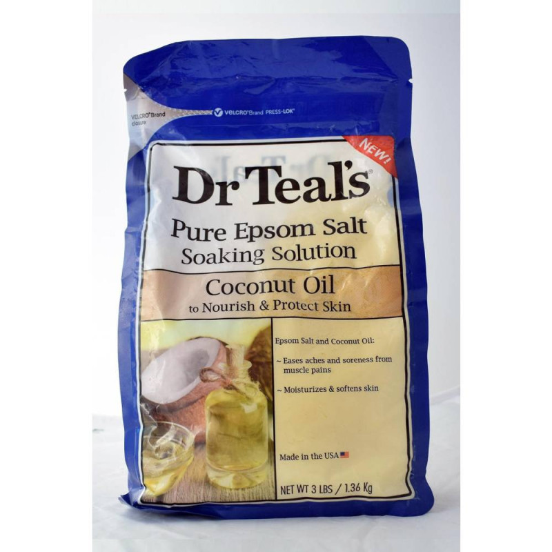 Dr Teals Epsom Bath Salt Soaking Solution Coconut Oil 1.36Kg
