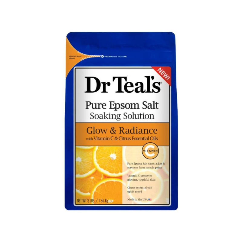 Dr Teals Epsom Bath Salt Vitamin C Citrus Oils 1.36 Kg