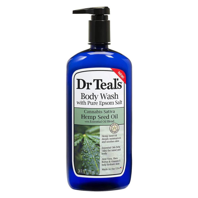 Dr Teals Epsom Salt Body Wash Cannabis Sativa Hemp Seed Oil 710 Ml