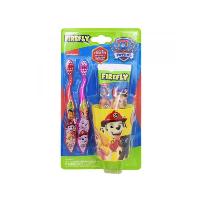 Firefly Paw Patrol 2 Toothbrushes Beaker Toothpaste