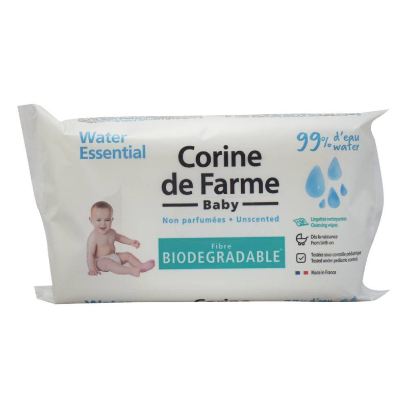 Corine De Farme water essential baby wipes 56 s