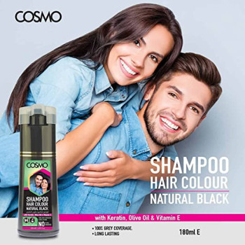 Cosmo Shampoo Hair Colour Black, 180ml