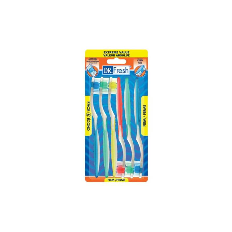 Dr. Fresh Mix Toothbrushes, 6 Pack