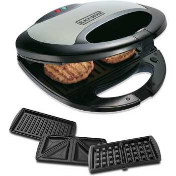 Black & Decker 2 Slots Sandwich Maker with Grill And Waffle Maker TS2090