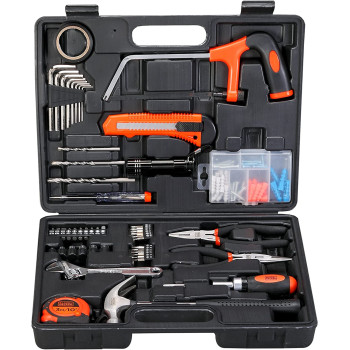 BLACK DECKER 108 Pieces Hand Tool Kitfor Home & Office Orange Black BMT108C