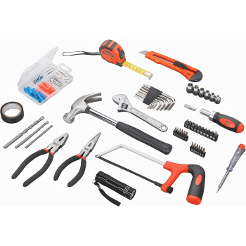 BLACK DECKER 108 Pieces Hand Tool Kitfor Home & Office Orange Black BMT108C