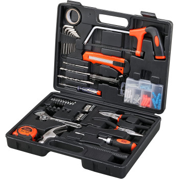 BLACK DECKER 108 Pieces Hand Tool Kitfor Home & Office Orange Black BMT108C