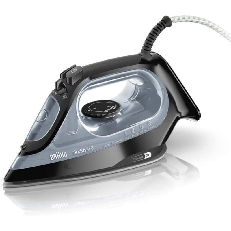 Braun TeXStyle Steam Iron, Black, Si 3055 Bk. Min 1 year manufacturer warranty