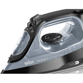 Braun TeXStyle Steam Iron, Black, Si 3055 Bk. Min 1 year manufacturer warranty