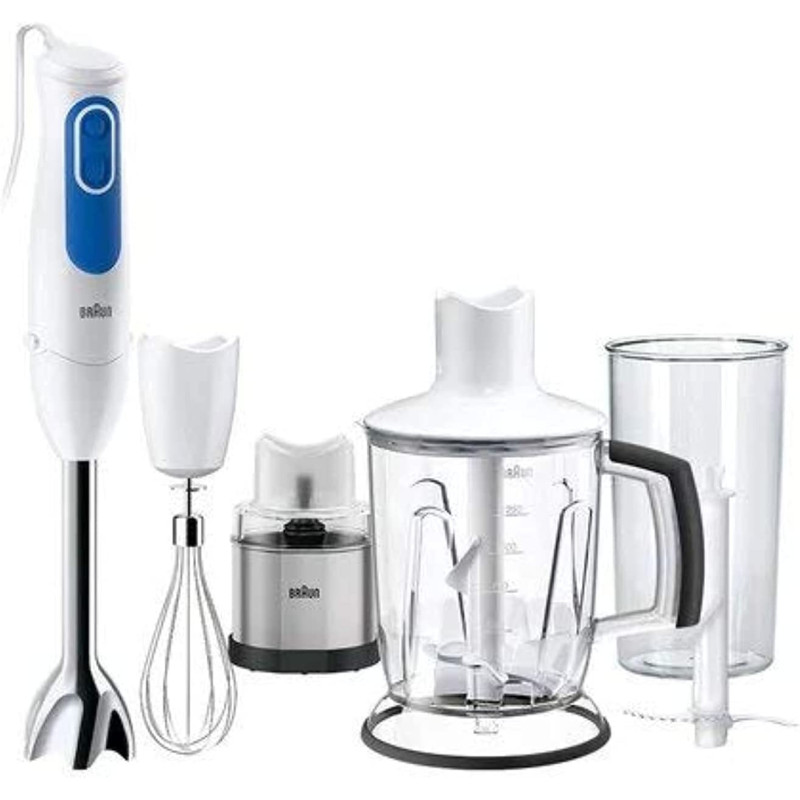 Braun Hand Blender MultiQuick 3 700W with 600ml BPA free Beaker, 1.25L Jar Blender Chopper, Coffee & Spice Grinde