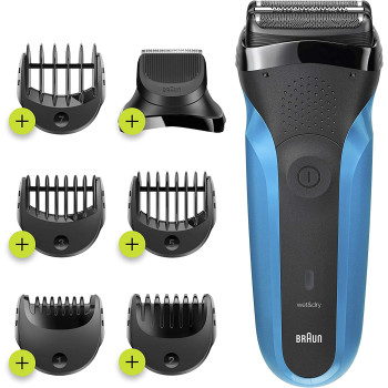 Braun Shaver 310Bt,Series 3 Shave And Style Rechargeable Wet And Dry Electric Shaver, Blueblack