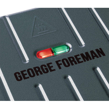 George Foreman Electric Indoor Grill Large, For Home & Office Use, Stainless Steel Family Grill, Grey Color 1850W