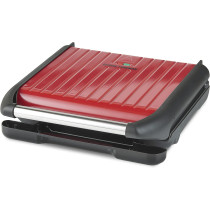 George Foreman Electric Indoor Grill Large For Home & Office Use, Stainless Steel Family Grill, Red Color