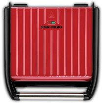 George Foreman Electric Indoor Grill Large For Home & Office Use, Stainless Steel Family Grill, Red Color