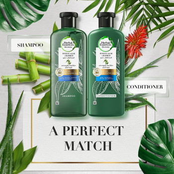Herbal Essences Sulfate Free Potent Aloe Bamboo Shampoo & Conditioner For Dry Hair And Frizzy Hair, 400 ml
