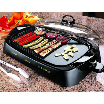 KENWOOD Grill 1700W Contact Health Grill Large Family Sized Griddle with Glass Lid, Variable Temperature Control, Cool Touch Handle