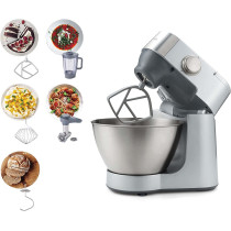 KENWOOD Stand Mixer Kitchen Machine PROSPERO 900W with 4.3L Stainless Steel Bowl, K Beater, Whisk, Dough Hook, Blender, Meat Grinder KM281SI Silver