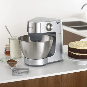 KENWOOD Stand Mixer Kitchen Machine PROSPERO 900W with 4.3L Stainless Steel Bowl, K Beater, Whisk, Dough Hook, Blender, Meat Grinder KM281SI Silver