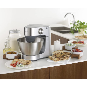 KENWOOD Stand Mixer Kitchen Machine PROSPERO 900W with 4.3L Stainless Steel Bowl, K Beater, Whisk, Dough Hook, Blender, Meat Grinder KM281SI Silver