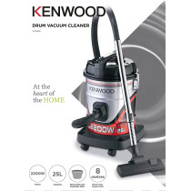 Kenwood Drum Vacuum Cleaner 2200W 25L Tank Vacuum Cleaner With 8M Extra Long Power Cord, Removable & Washable Filter
