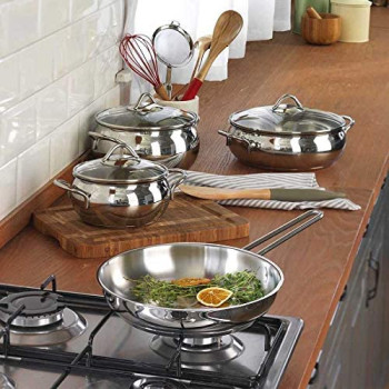 Korkmaz A1801 Tombik Jr. 6 Pcs Stainless Steel Cookware Set Induction Safe