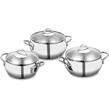Korkmaz A1801 Tombik Jr. 6 Pcs Stainless Steel Cookware Set Induction Safe